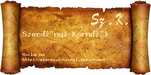 Szerényi Kornél névjegykártya