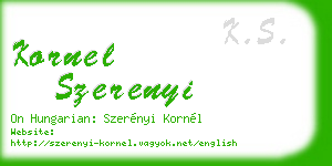 kornel szerenyi business card