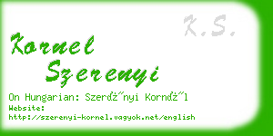kornel szerenyi business card
